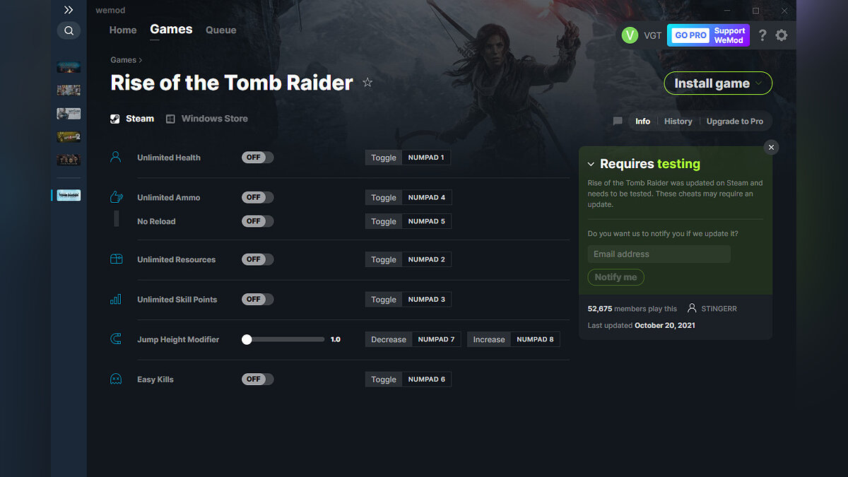 Rise of the Tomb Raider — Трейнер (+7) от 20.10.2021 [WeMod]
