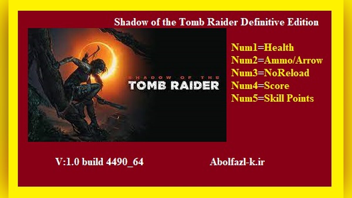 Shadow of the Tomb Raider — Трейнер (+5) [1.0: Build 4490_64]
