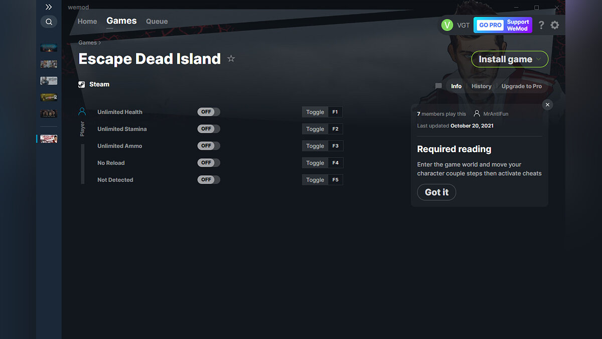 Escape Dead Island — Трейнер (+5) от 20.10.2021 [WeMod]