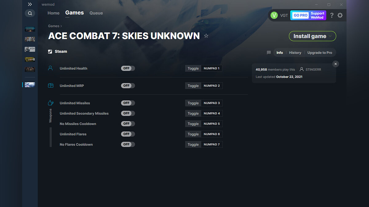 Ace Combat 7: Skies Unknown — Трейнер (+7) от 22.10.2021 [WeMod]