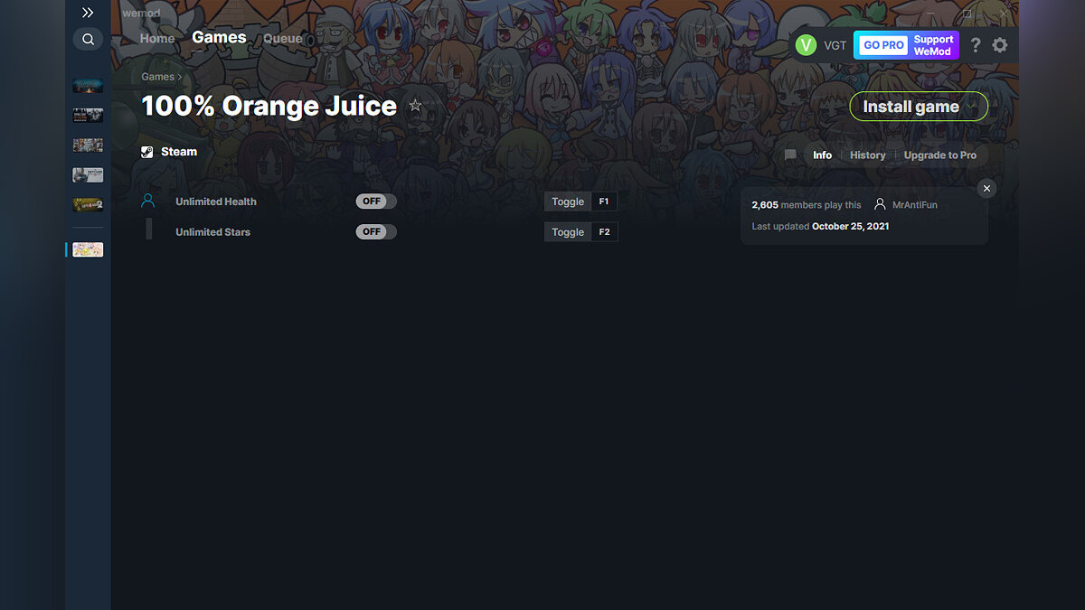 100% Orange Juice — Трейнер (+2) от 25.10.2021 [WeMod]