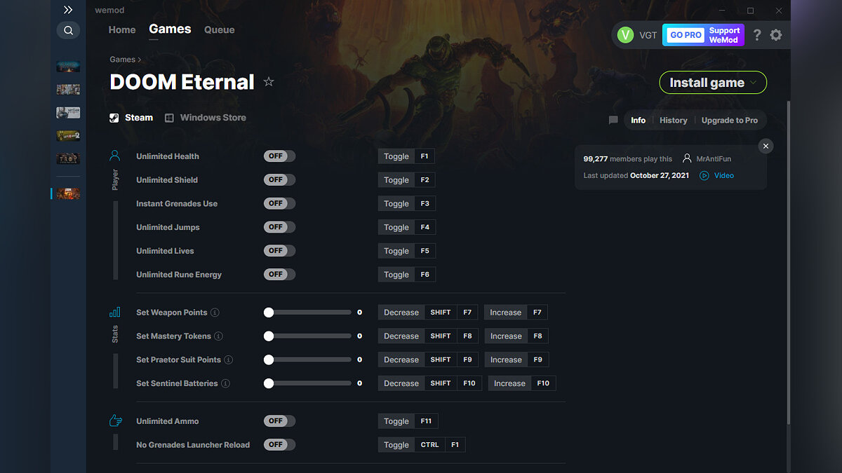 Doom Eternal — Трейнер (+13) от 27.10.2021 [WeMod]