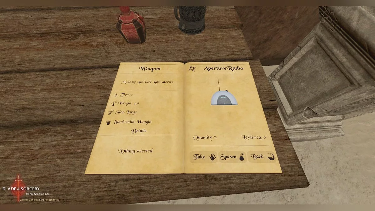 Blade and Sorcery — Радион Aperture Laboratories