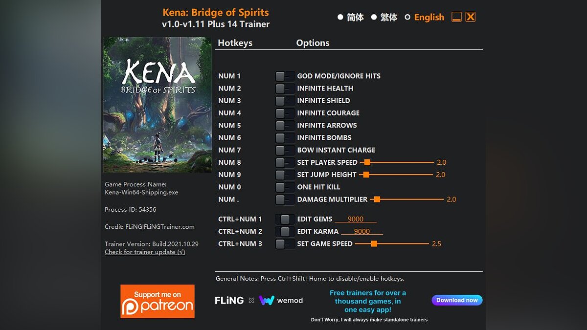 Kena: Bridge of Spirits — Трейнер (+14) [1.0 - 1.11]