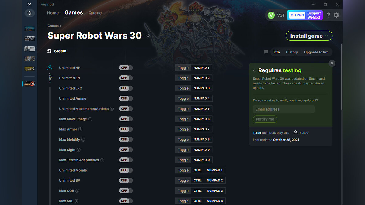 Super Robot Wars 30 — Трейнер (+33) от 28.10.2021 [WeMod]