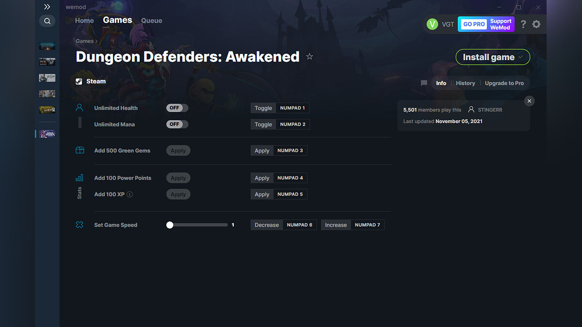 Dungeon Defenders: Awakened — Трейнер (+6) от 05.11.2021 [WeMod]