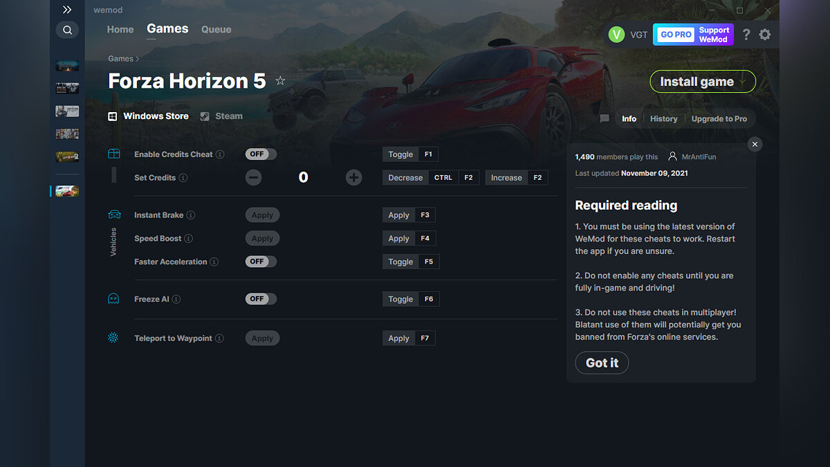 Forza Horizon 5 — Трейнер (+7) от 09.11.2021 [WeMod]