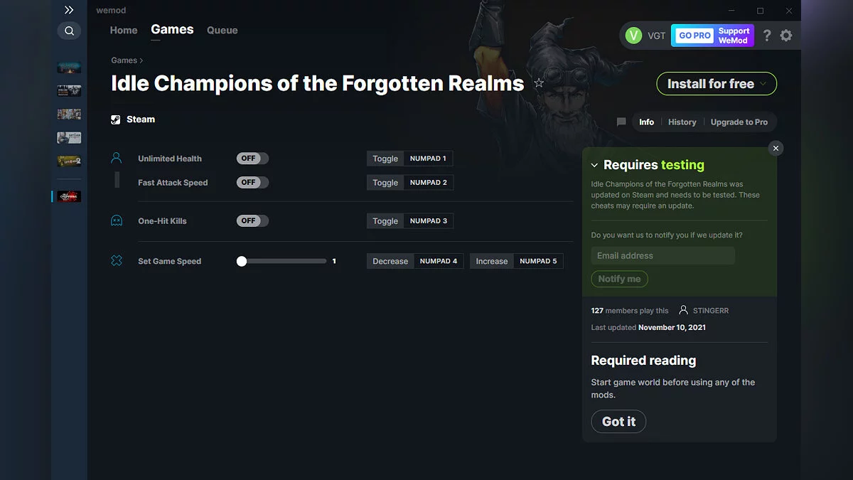 Idle Champions of the Forgotten Realms — Трейнер (+4) от 10.11.2021 [WeMod]