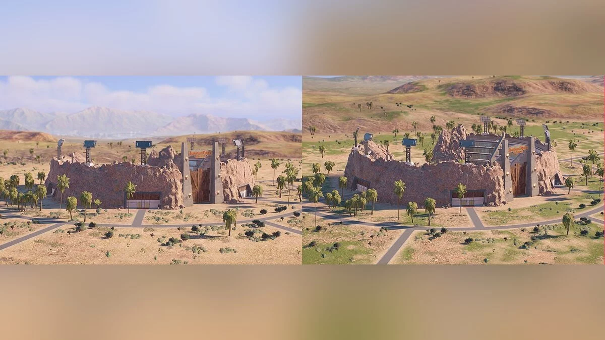 Jurassic World Evolution 2 — Зеленая трава в Сан-Диего и картах пустыни