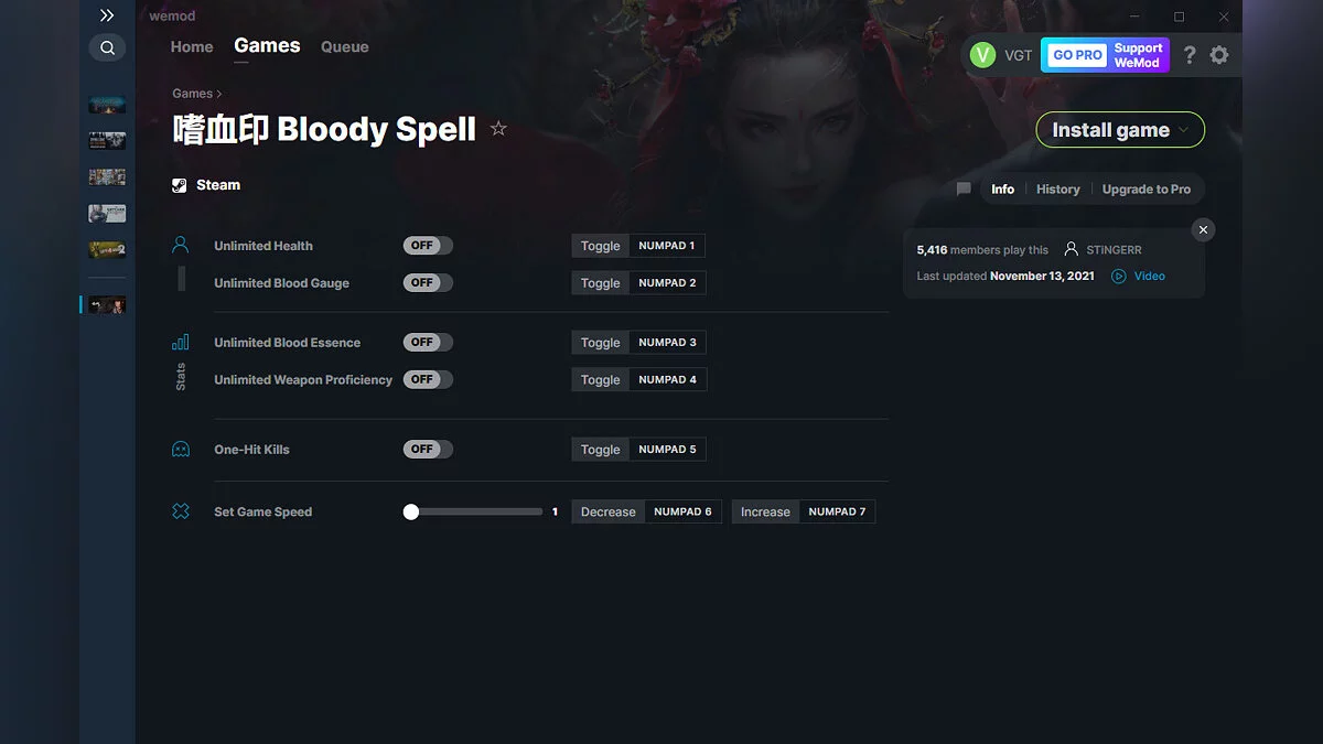 Bloody Spell — Трейнер (+6) от 13.11.2021 [WeMod]