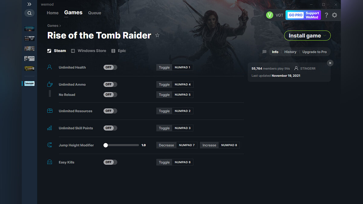 Rise of the Tomb Raider — Трейнер (+7) от 19.11.2021 [WeMod]