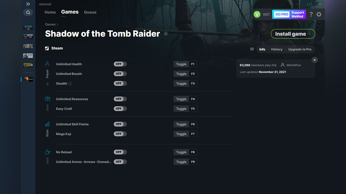 Shadow of the Tomb Raider — Трейнер (+9) от 21.11.2021 [WeMod]