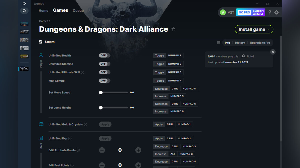 Dungeons &amp; Dragons: Dark Alliance — Трейнер (+11) от 21.11.2021 [WeMod]