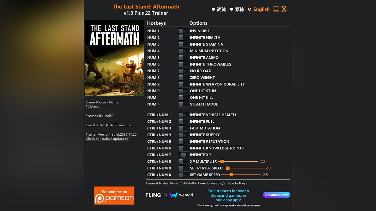 The Last Stand: Aftermath — Трейнер (+22) [1.0]