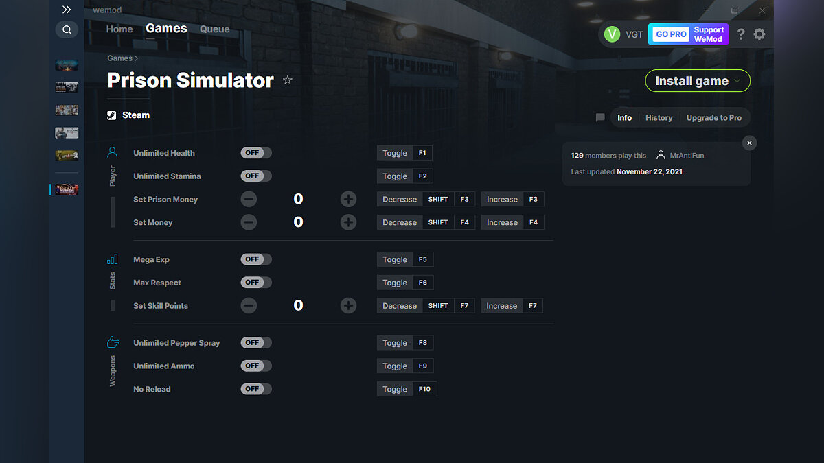 Prison Simulator — Трейнер (+10) от 22.11.2021 [WeMod]