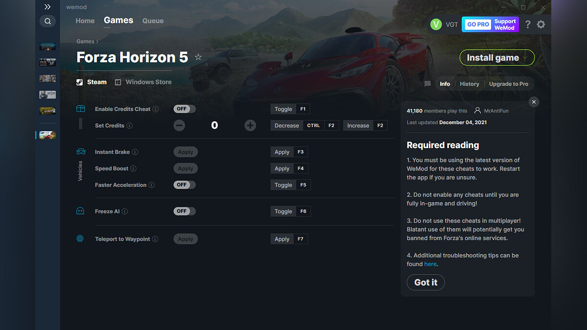 Forza Horizon 5 — Трейнер (+7) от 04.12.2021 [WeMod]