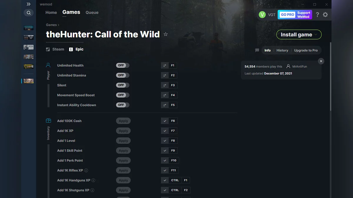 theHunter: Call of the Wild — Трейнер (+33) от 07.12.2021 [WeMod]