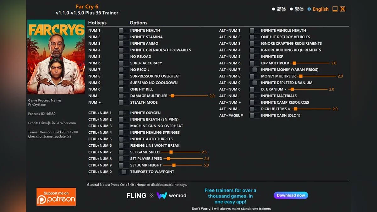 Far Cry 6 — Трейнер (+21/+35/+36) [1.1.0 - 1.3.0]