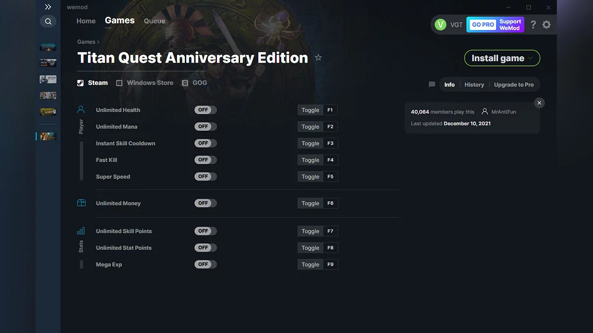 Titan Quest Anniversary Edition — Трейнер (+9) от 10.12.2021 [WeMod]