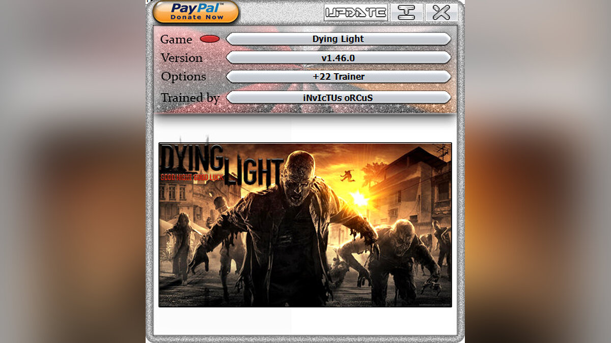 Dying Light — Трейнер (+9/+10/+11/+12/+13/+20/+22) [1.21 - 1.46.0]