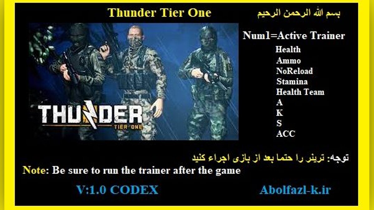 Thunder Tier One — Трейнер (+9) [1.0]
