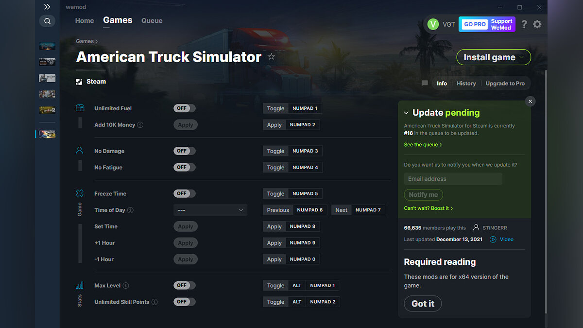 American Truck Simulator — Трейнер (+11) от 13.12.2021 [WeMod]