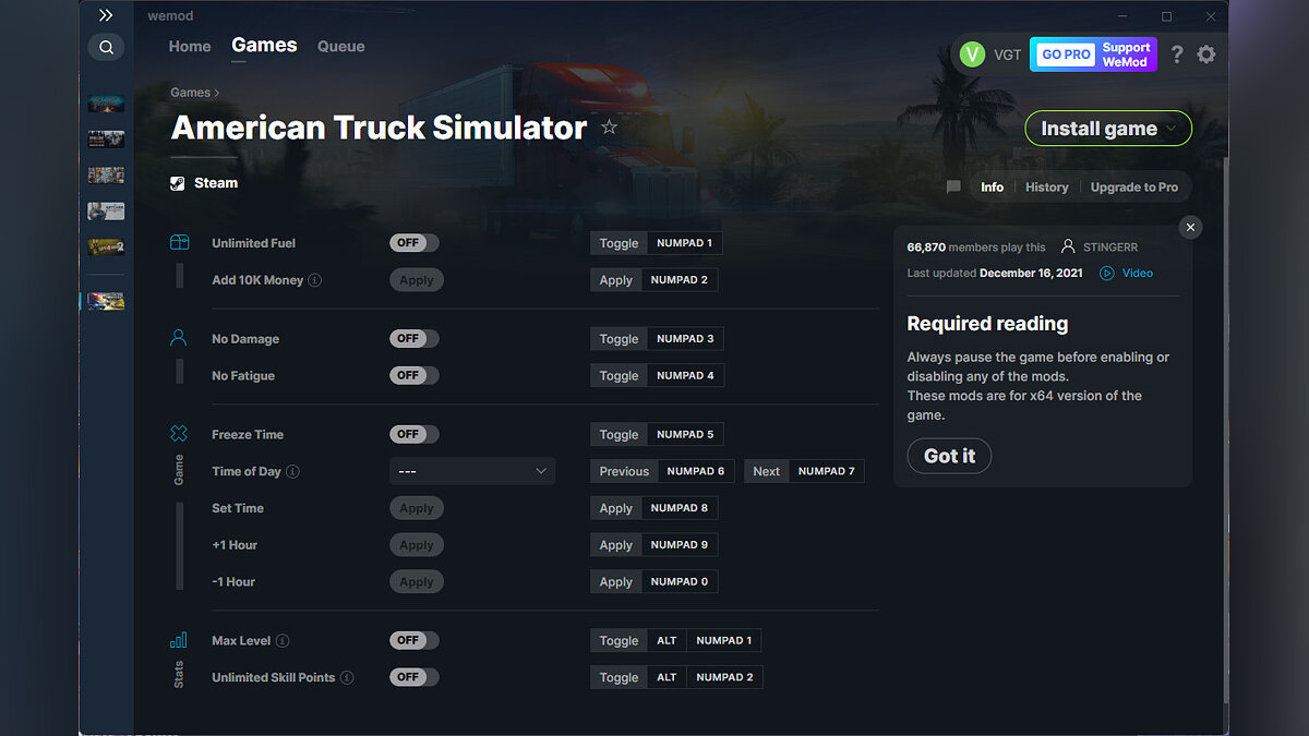 American Truck Simulator — Трейнер (+11) от 16.12.2021 [WeMod]