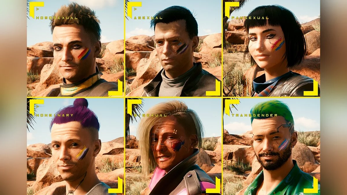 Cyberpunk 2077 — Красочные щеки