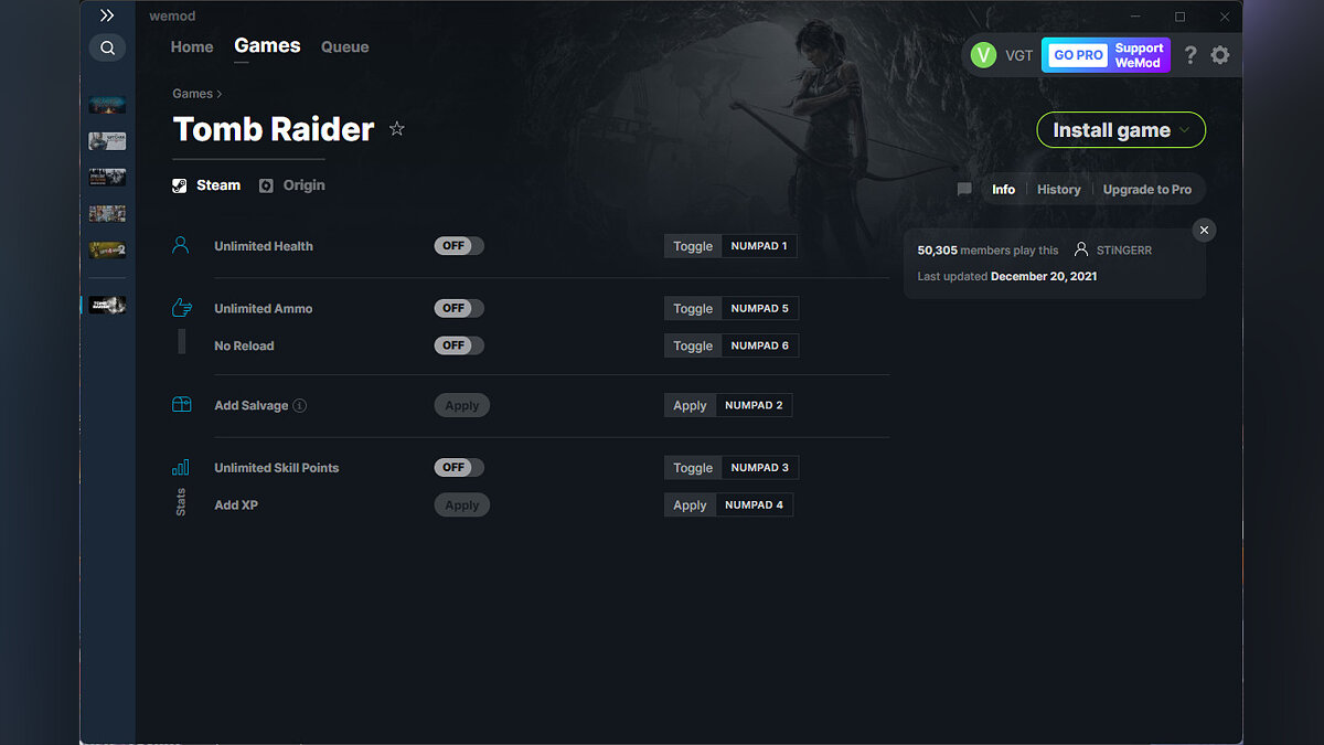 Tomb Raider — Трейнер (+6) от 20.12.2021 [WeMod]