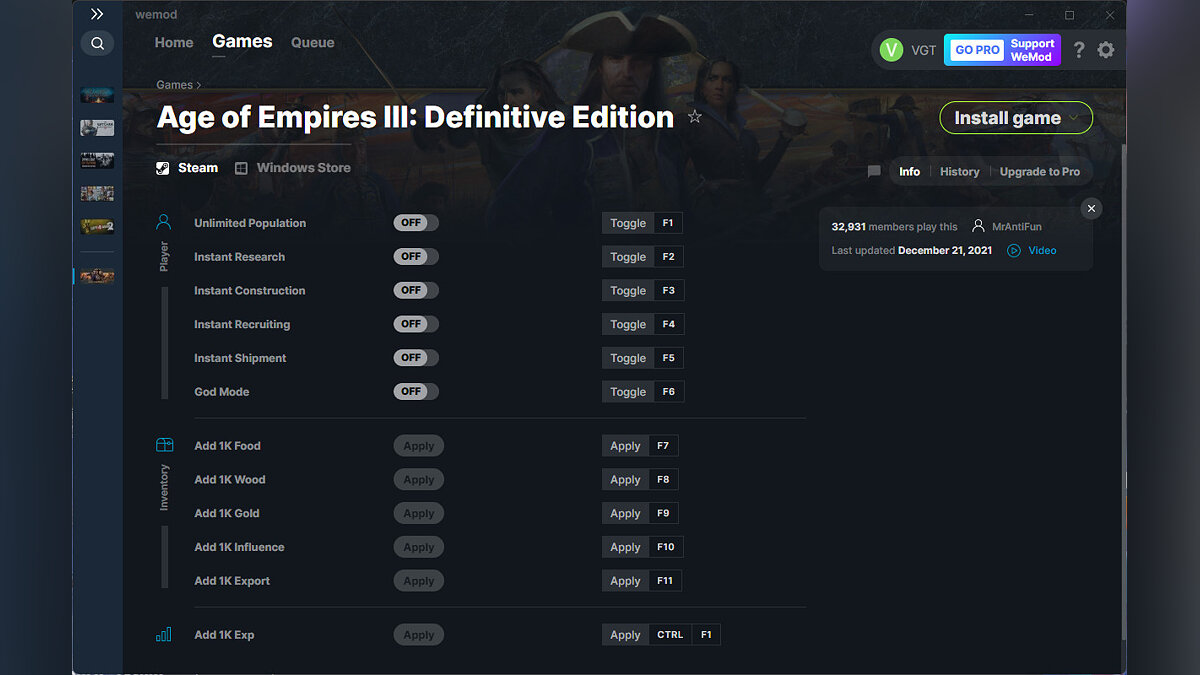 Age Of Empires 3: Definitive Edition — Трейнер (+12) от 21.12.2021 [WeMod]