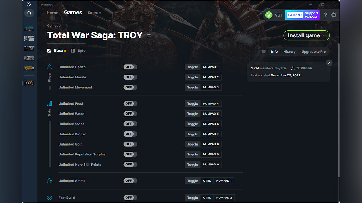 Total War Saga: Troy — Трейнер (+13) от 23.12.2021 [WeMod]