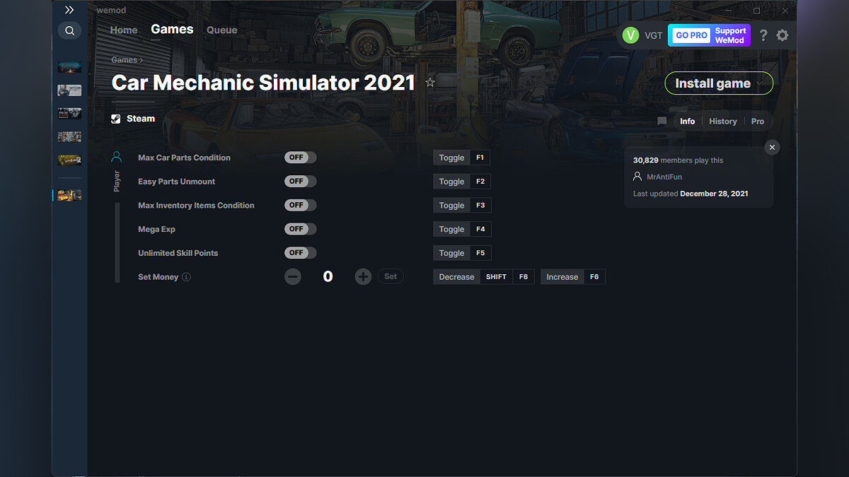 Car Mechanic Simulator 2021 — Трейнер (+6) от 28.12.2021 [WeMod]