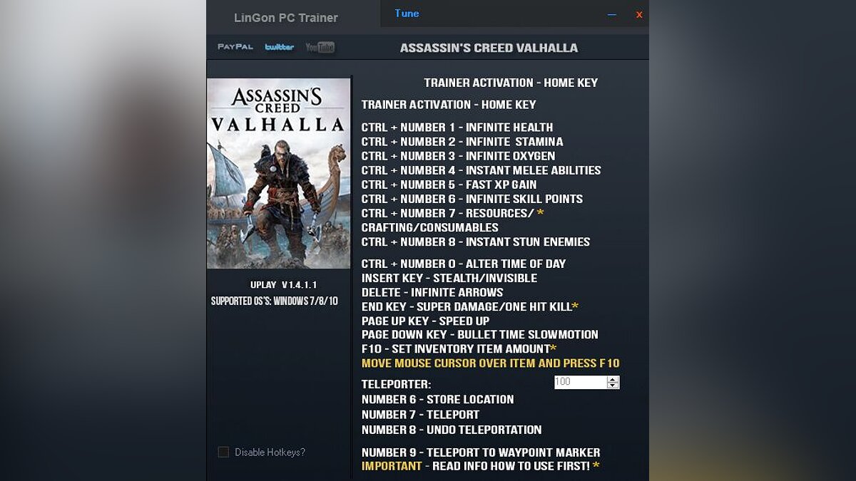 Assassin&#039;s Creed Valhalla — Трейнер (+19) [1.4.1.1/UPLAY]