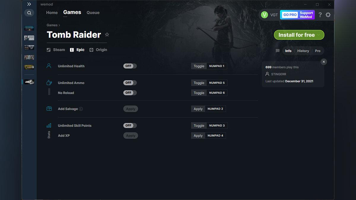 Tomb Raider — Трейнер (+6) от 31.12.2021 [WeMod]