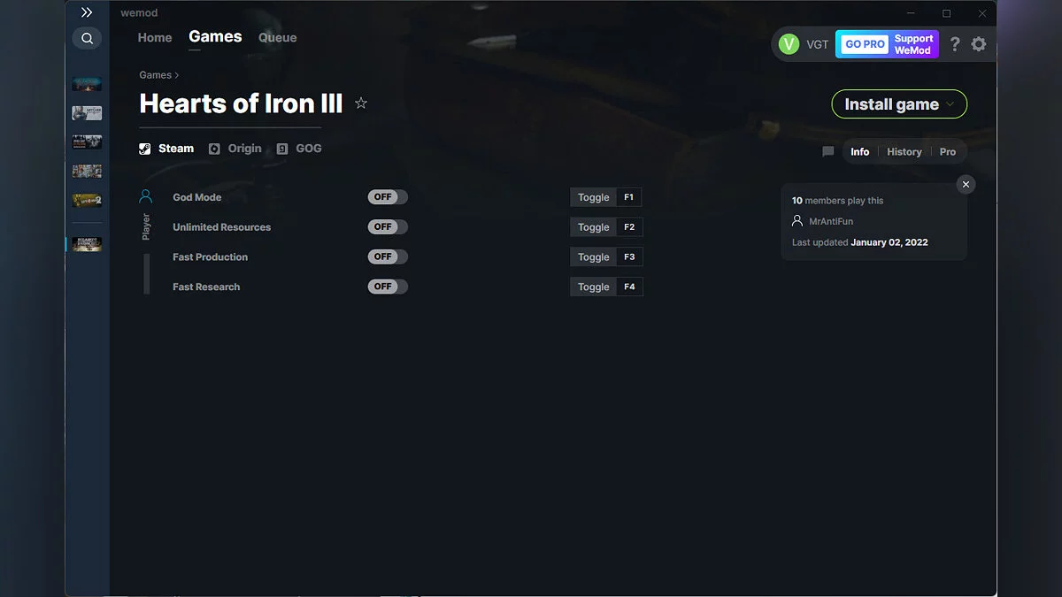 Трейнер (+4) от 02.01.2022 [WeMod]