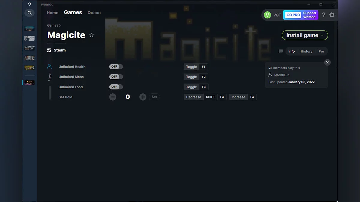 Magicite — Трейнер (+4) от 03.01.2022 [WeMod]