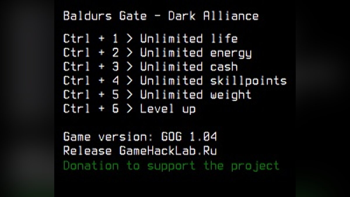 Baldur&#039;s Gate: Dark Alliance — Трейнер (+6) [v1.04 GOG]