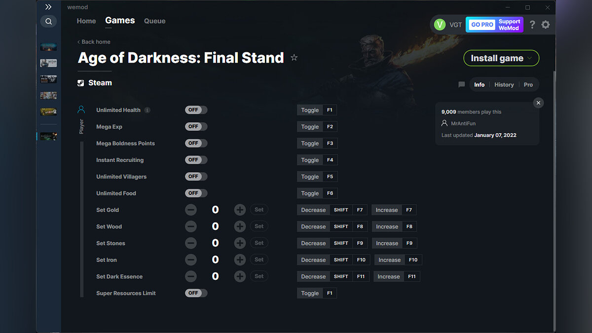 Age of Darkness: Final Stand — Трейнер (+12) от 07.01.2022 [WeMod]