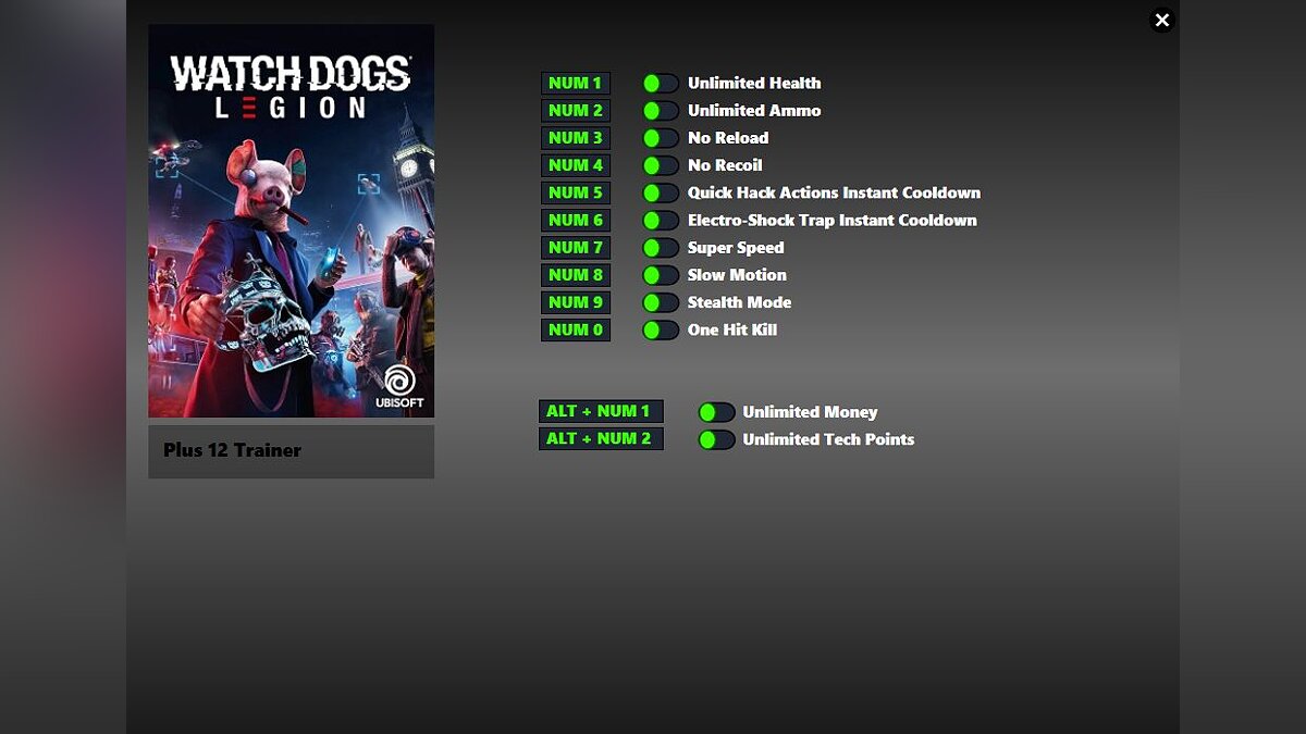 Watch Dogs Legion — Трейнер (+12) от 13.01.2022