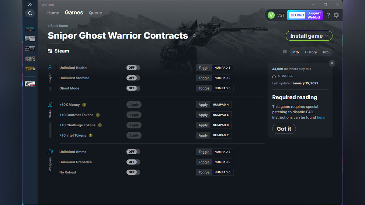 Sniper Ghost Warrior Contracts — Трейнер (+10) от 15.01.2022 [WeMod]