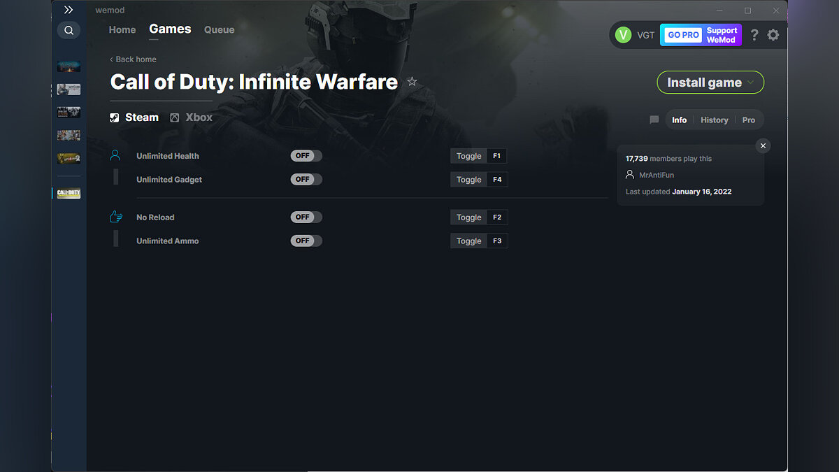 Call of Duty: Infinite Warfare — Трейнер (+4) от 16.01.2022 [WeMod]