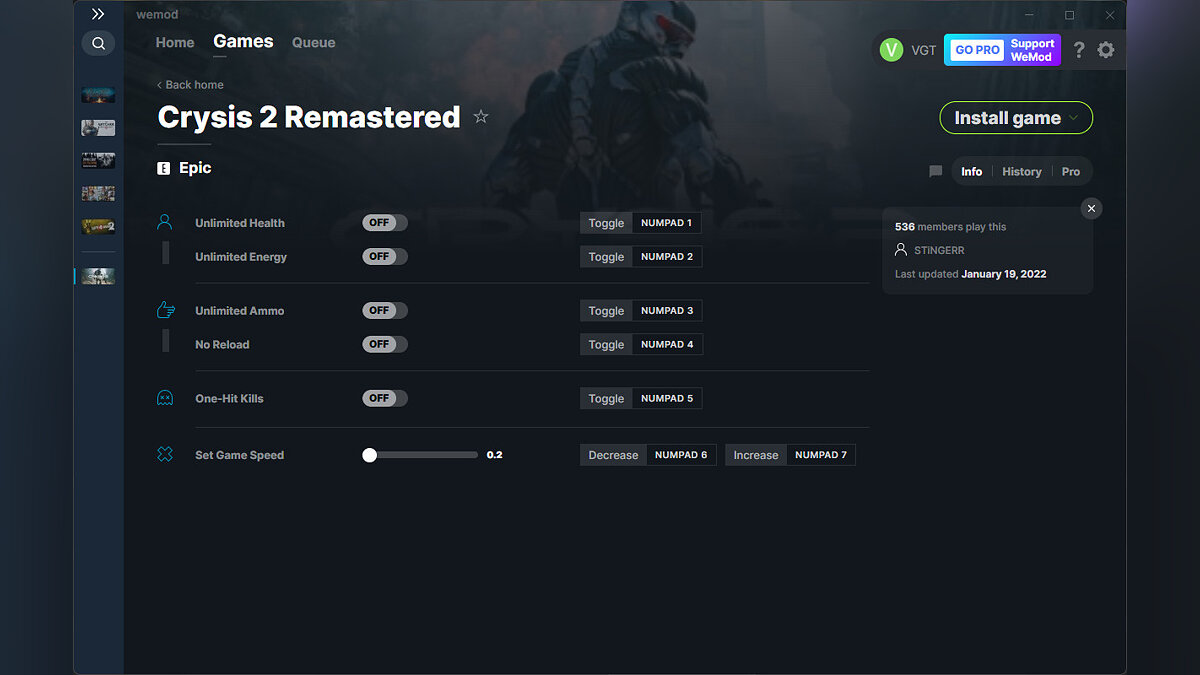 Crysis Remastered — Трейнер (+6) от 19.01.2022 [WeMod]