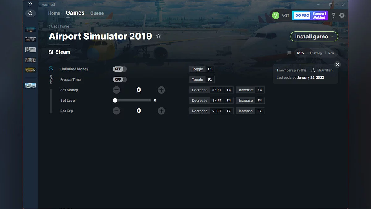 Airport Simulator 2019 — Трейнер (+5) от 26.01.2022 [WeMod]