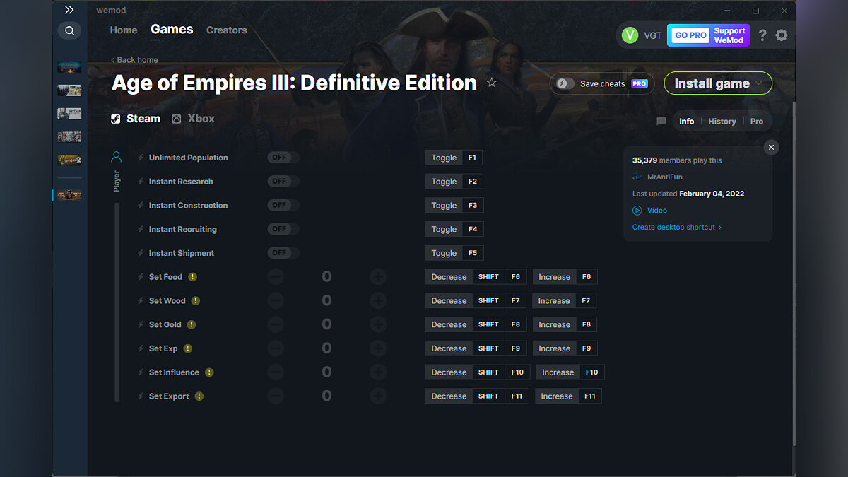 Age Of Empires 3: Definitive Edition — Трейнер (+11) от 04.02.2022 [WeMod]