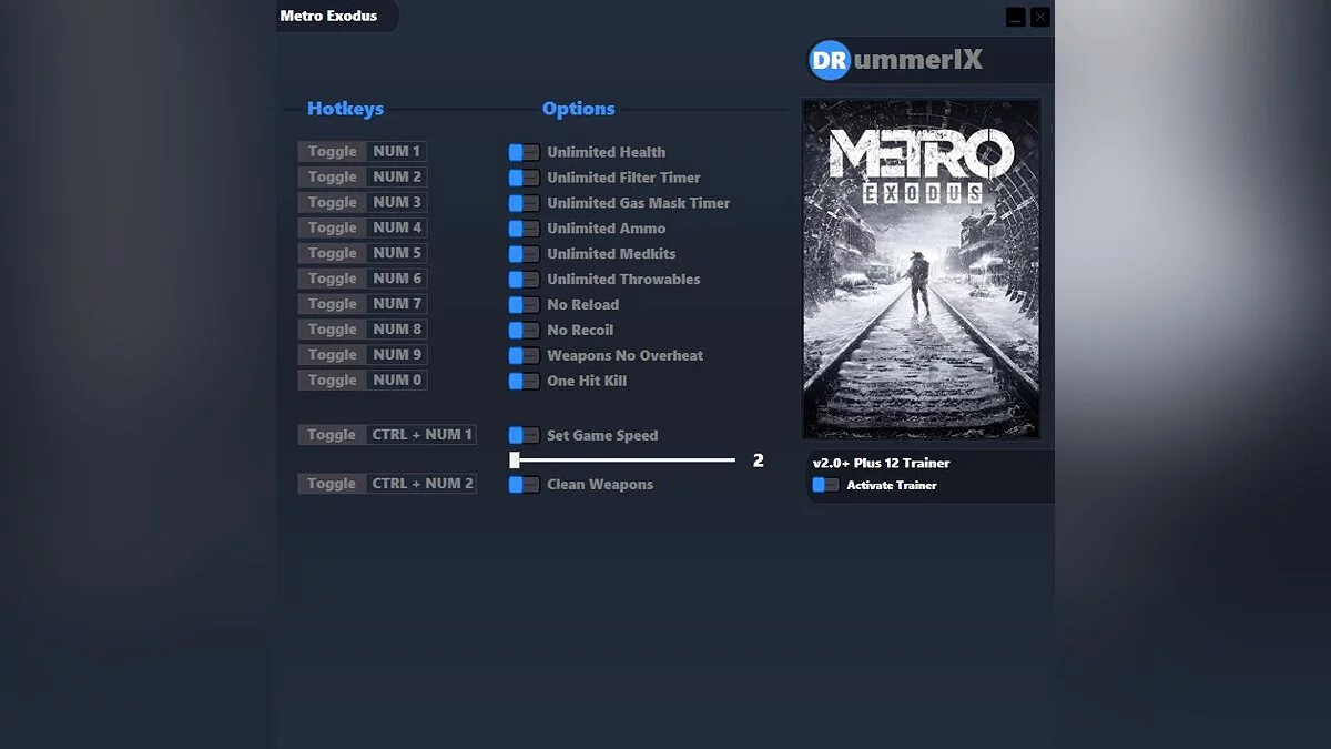 Metro Exodus — Трейнер (+12) [Game Version: v2.0+]