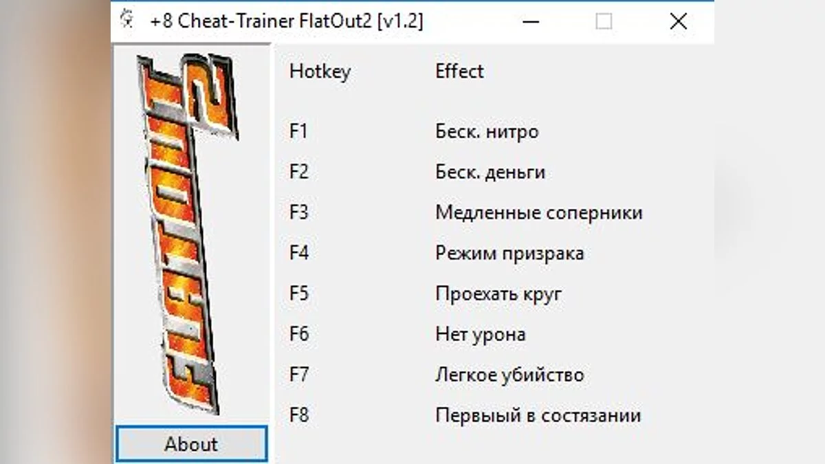 Flatout 2 — Трейнер (+8) [v1.2]