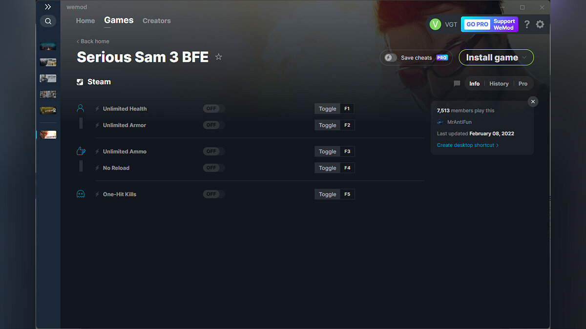 Serious Sam 3: BFE — Трейнер (+5) от 08.02.2022 [WeMod]