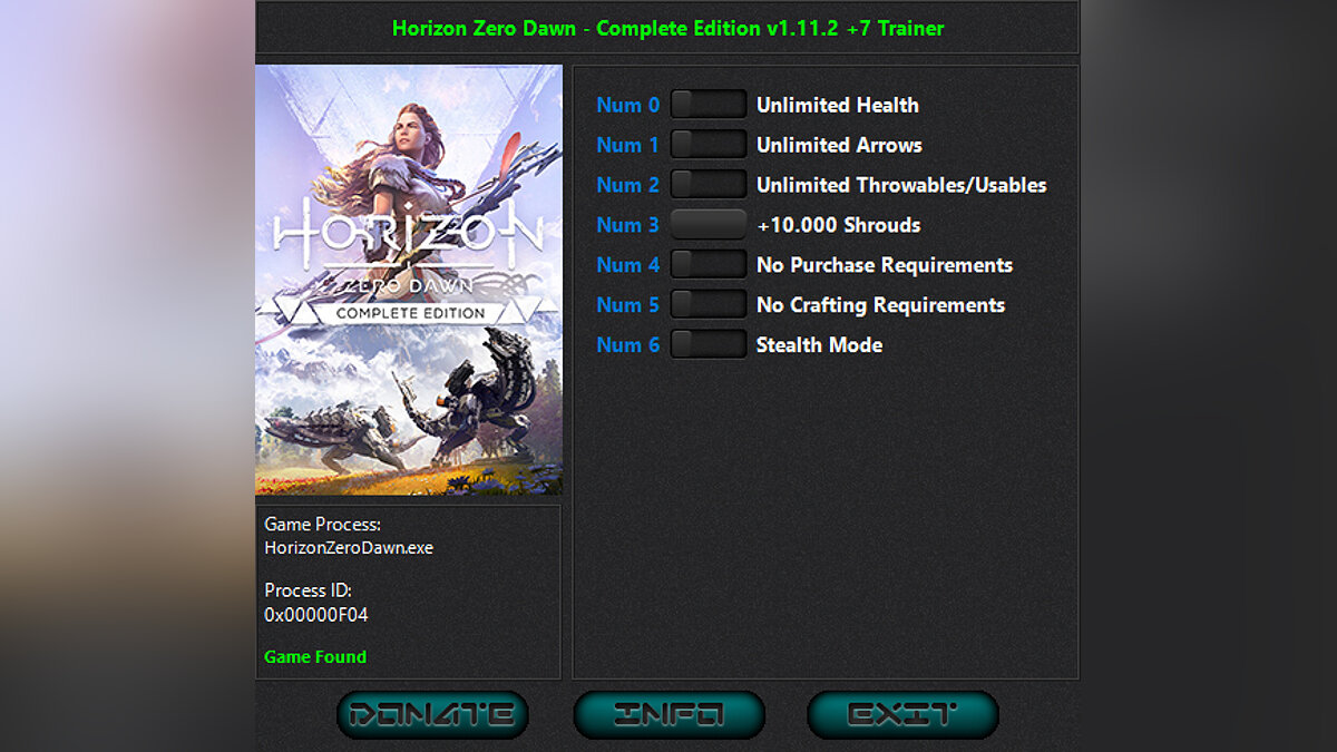 Horizon Zero Dawn Complete Edition — Трейнер (+7) [1.10 - 1.12]