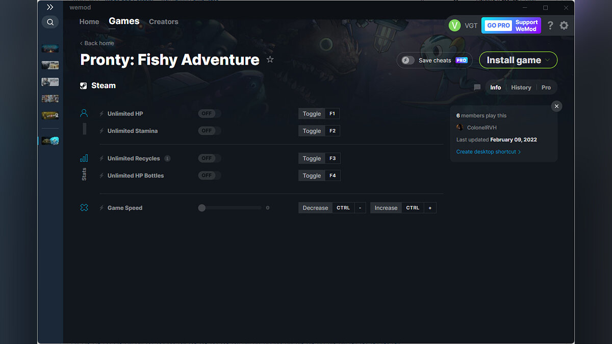 Pronty: Fishy Adventure — Трейнер (+5) от 09.02.2022 [WeMod]