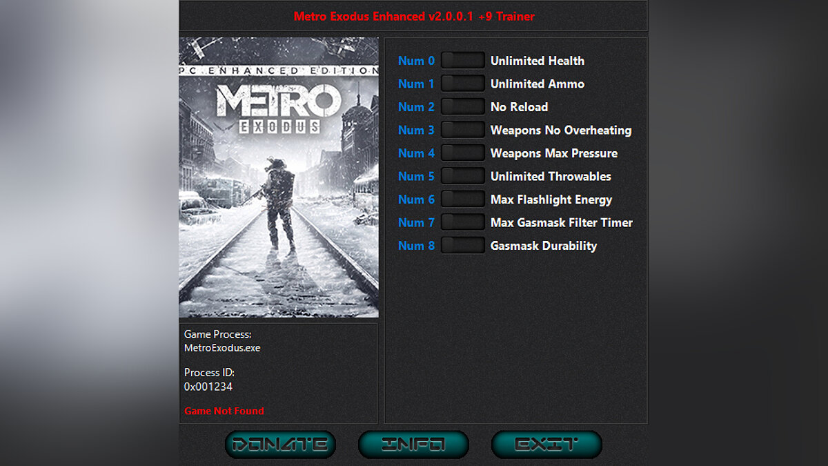 Metro Exodus Enhanced Edition — Трейнер (+9) [2.0.0.1: New Version]